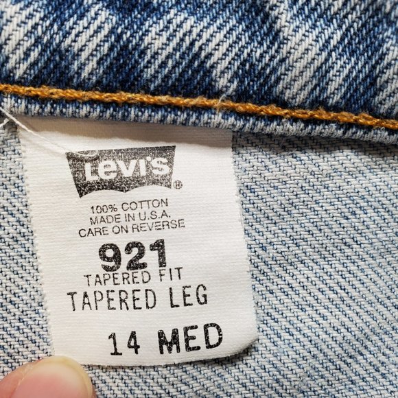 Vintage Levi's 921 Orange Tab Wm's 14 Med High Waist Nineties Distressed Jeans. - Picture 5 of 13